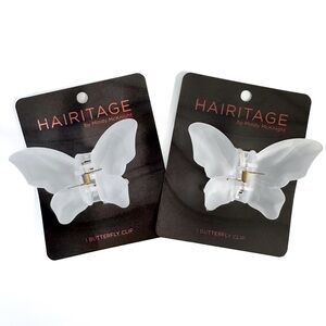Hairitage by Mindy Butterfly Claw Clips for Hair Frosted White Lot
